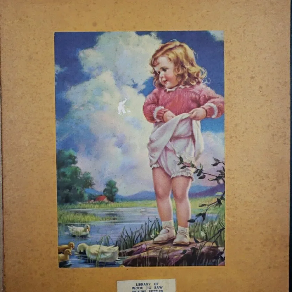 Vintage Jigsaw Picture Puzzle LOT of 8 Childrens 1940s Southwestern Nostalgia